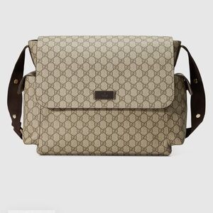 Gucci Signature Canvas Messenger Bag in Gray and Brown